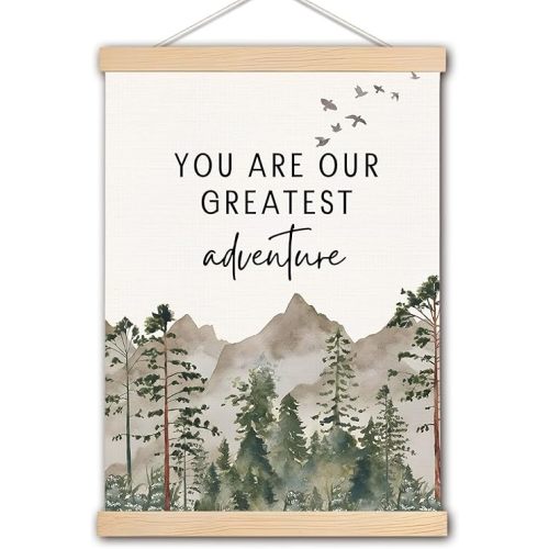 Woodland Nursery Decor, Baby Boy Girl Nursery Decor, You are Our Greatest Adventure Wall Art Poster, Nursery Wall Decor, Nursery Wall Art for Baby Toddler Girls Boys Room Decor, 12x16 Inch