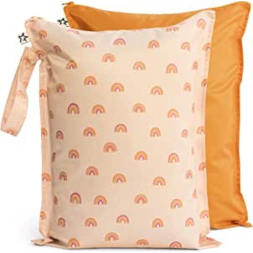 Amazon.com: Tiny Twinkle Mess-proof Wet Bags 2 Pack Waterproof and Washable Bag for Travel storage, Stroller, Daycare, Baby Diapers, Yoga, Beach, Pool, Wet Toddler Swimsuits (Boho Rainbow) : Baby