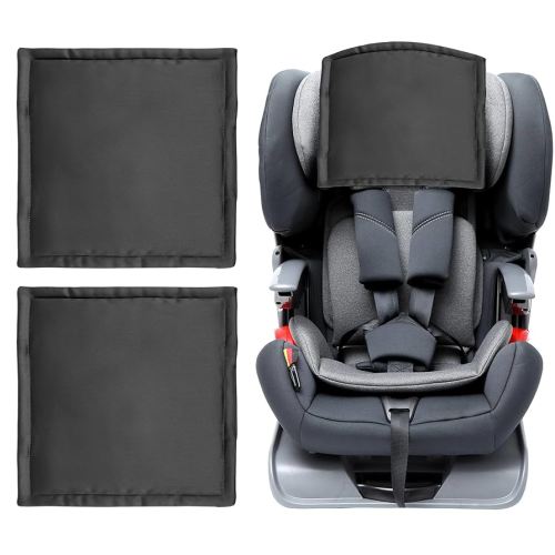 Silk Head Carseat Cover for Babies Satin Head Cover for Baby Car Seat Canopy Headrest Protector for Boys Girls Infant Sleeping Hair Protection Black 2pcs