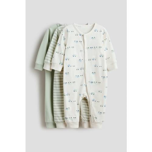 3-PACK COTTON PAJAMA JUMPSUITS