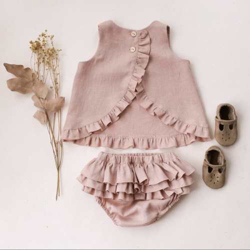 2-Piece Linen Set for Baby Girls - Momorii