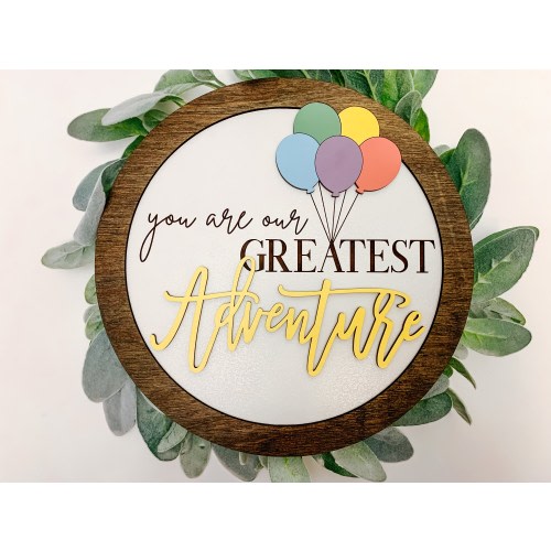 10" UP Inspired Nursery Sign (5 color choices) // Disney Baby Announcement // Nursery Round // Ellie & Carl Disney Wall Decor
