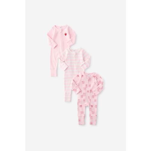 The 3Pk Remi Long Sleeve Zip Romper (3-6m)