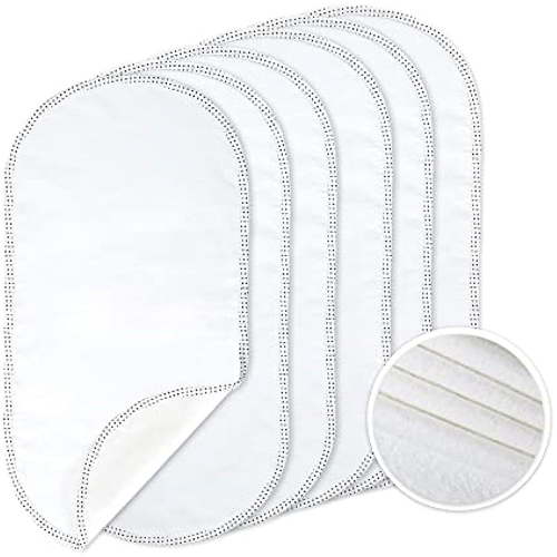6 large-sized waterproof diaper pads, with a thickened design, measuring 24 inches by 12 inches. They are washable and reusable. Made of pure cotton flannel, these diaper changing pads are leak-proof
