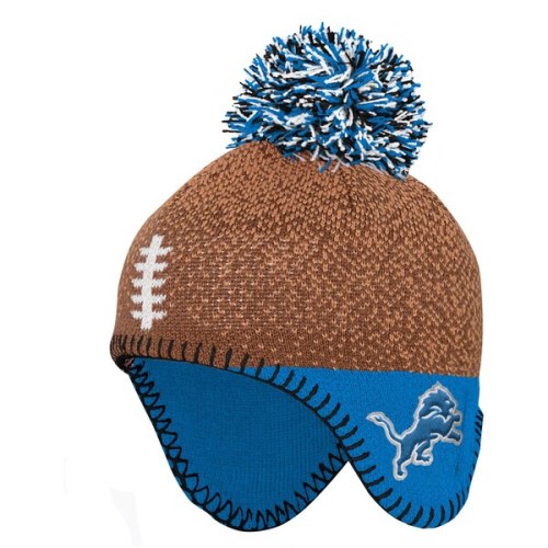 Newborn & Infant Brown Detroit Lions Football Head Knit Hat