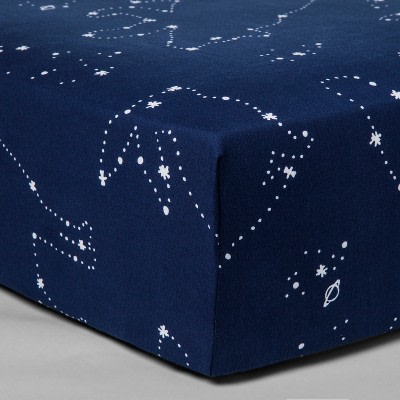 Fitted Crib Sheet - Navy, Constellation