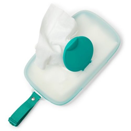 Skidaddle Wipes Dispenser with Secure Silicone Seal, Aqua