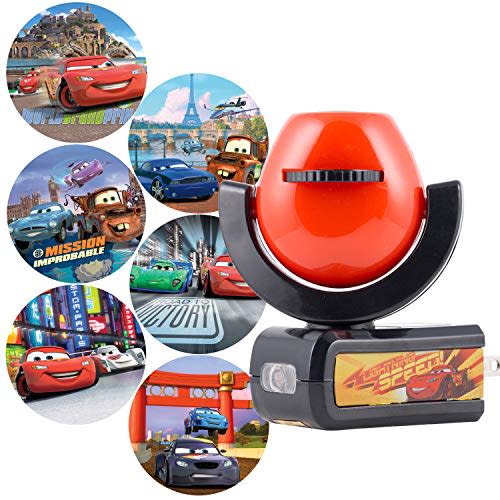 Projectables Pixar Cars LED Kids Night Light, Plug-In, Projector, Dusk-to-Dawn, Lightning McQueen, Galaxy Light, Hallway, Bedroom, Nursery, Playroom, Gaming Room, 11740