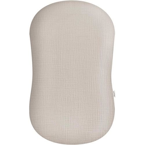 Muslin Baby Lounger Cover, Newborn Lounger Cover, Soft Cotton Breathable Lounger Pillow for Boys Girls Infant, Cover Only (Beige)