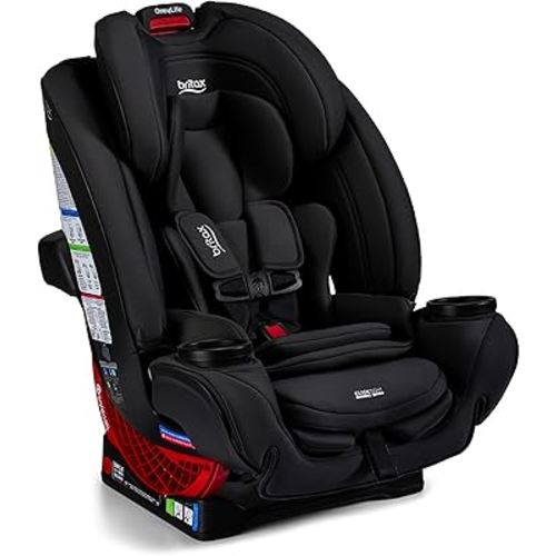 Britax One4Life All in One Convertible Car Seat, 3 in 1 Car Seat & Booster Seat with Easy ClickTight Installation, Extended Rear Facing Capacity, and Breathable SafeWash Fabrics —Raven Black