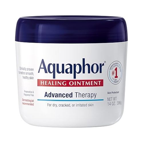 Aquaphor Healing Ointment, Advanced Therapy Skin Protectant, Multi-Purpose Healing Ointment and Body Moisturizer, For Dry, Cracked Skin, Minor Cuts and Burns, 14 Oz Jar