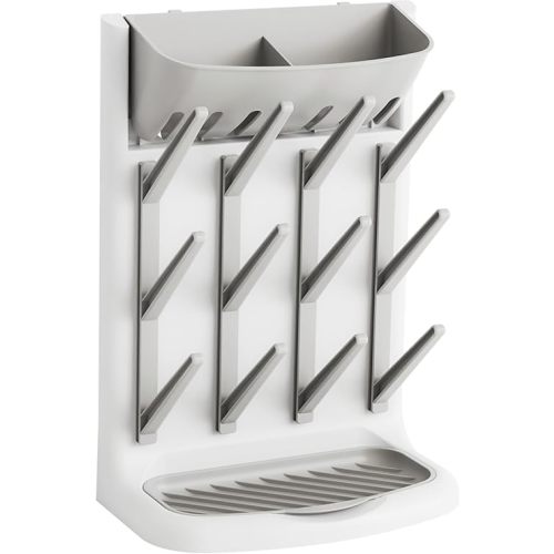Yieach Vertical Baby Bottle Drying Rack,Space Saving Bottle Rack Dryer for Kitchen Countertop,Stand Large Baby Bottle Rack,Bottle Rack Holder for Baby Accessories,Breast Pump,Pacifiers Organizer,Grey