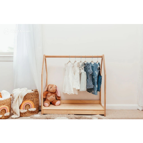 Montessori Clothing Rack with Shelf – Woodandroom