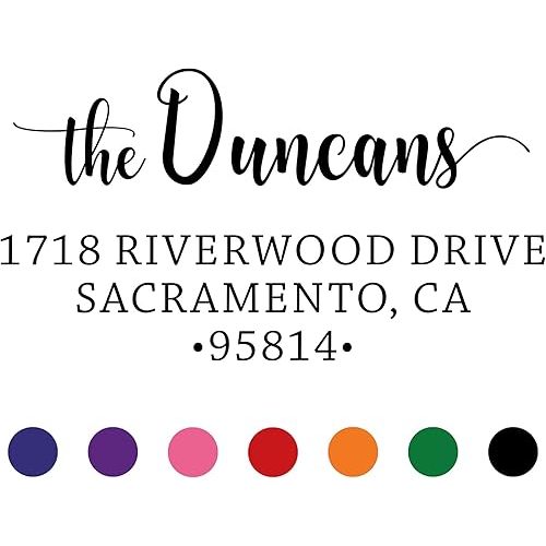 The Duncans Personalized Self-Inking Address Stamp | Envelope Return Address Stamp for Couples and Families | Custom Rubber Address Stamp (Large)