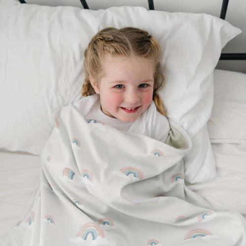 Toddler Blanket, 4 Season® Merino Wool & Organic Cotton Blanket, 52.5" x 40", Rainbow Default Title