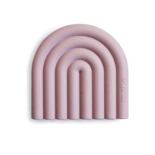 mushie Silicone Baby Teether Toy | Rainbow (Mauve)