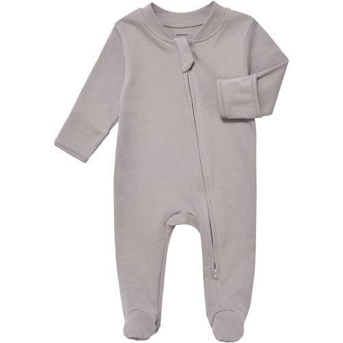 0-3 mos: Aablexema Organic Cotton Baby Footie Pajamas with Mittens Newborn Soft Zip Sleeper