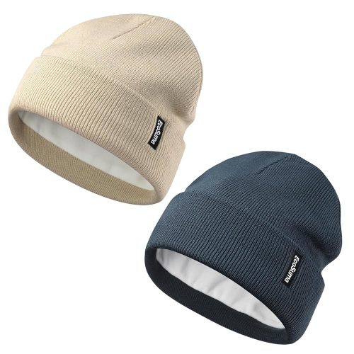 2 Pack Baby Beanie Toddler Winter Hat with Fleece Lined for Girls Boys 0-8 Years