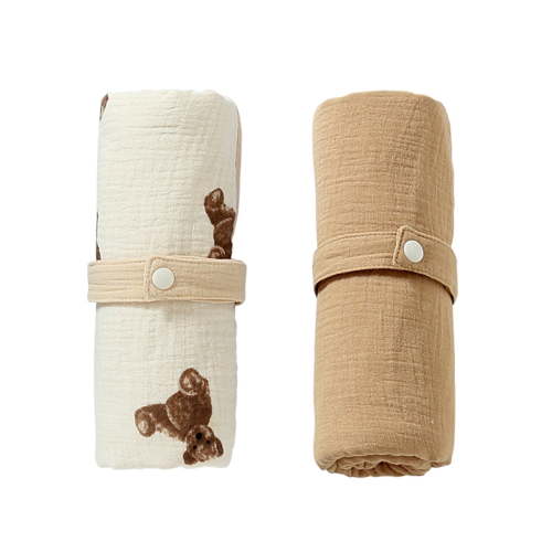 Penkiiy Portable Changing Pad, 2 Pack Baby Waterproof Diaper Changing Pad Reusable and Washable Newborn Travel Mat Station for Home Travel Outside Coffee