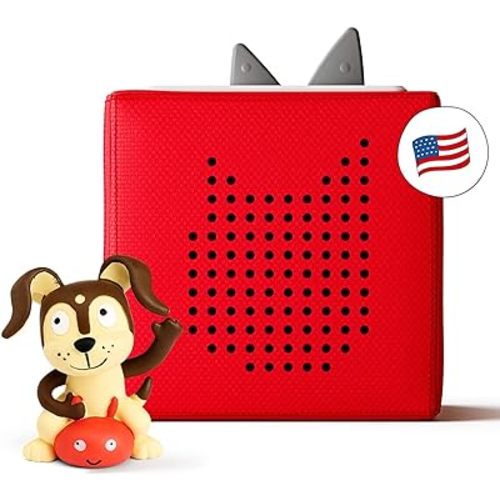 Toniebox Audio Player Starter Set with Playtime Puppy - Listen, Learn, and Play with One Huggable Little Box - Red