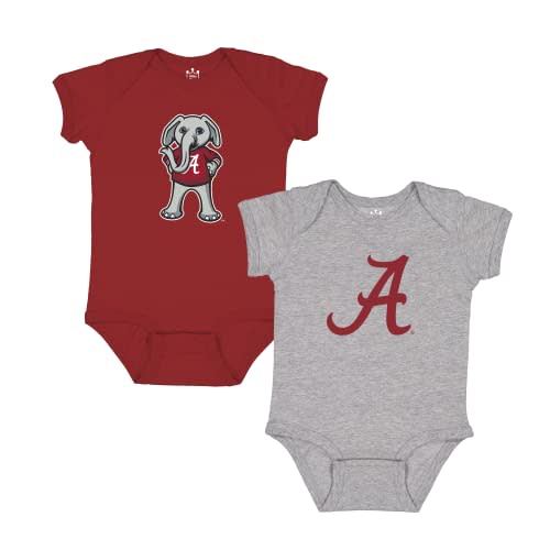 Little King NCAA Bodysuit 2 Pack Short Sleeve-100% Cotton-Infant Sizes 0-3M 6M 12M 18M