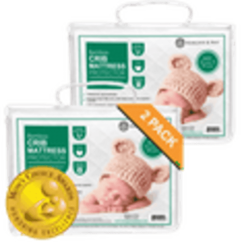 Margaux & May Waterproof Crib Mattress Pad, 2 Pack, OEKO-TEX Certified, Dryer Safe
