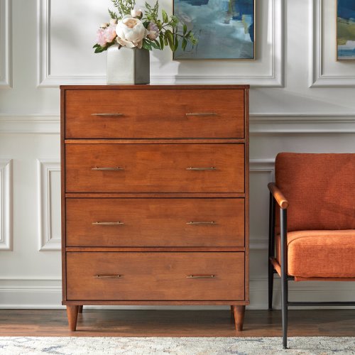 Lifestorey Ana 4-Drawer Mid-Century Modern Chest