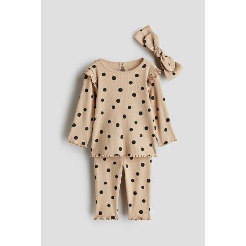 3-piece Ribbed Cotton Set