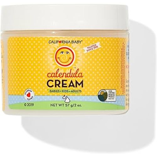 California Baby Calendula Cream | Ultra-Soothing Baby Face Cream | 100% Plant-Based | Organic Calendula + Aloe Vera | Lavender Scent | Baby Lotion For Sensitive Skin | Allergy Friendly | 2 oz / 57g