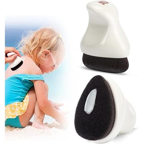 Sunscreen Applicator for Kids,Sunscreen Brush Sunblock Applicator with Protective Case for Kids,Baby,Adult,Beach Essentials for Sunscreen, Suncream and Sun Lotions(White B)