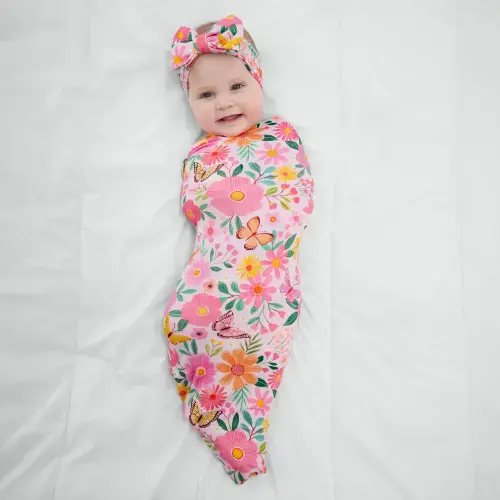 Butterfly Blooms Swaddle & Luxe Bow Headband Set – Little Sleepies