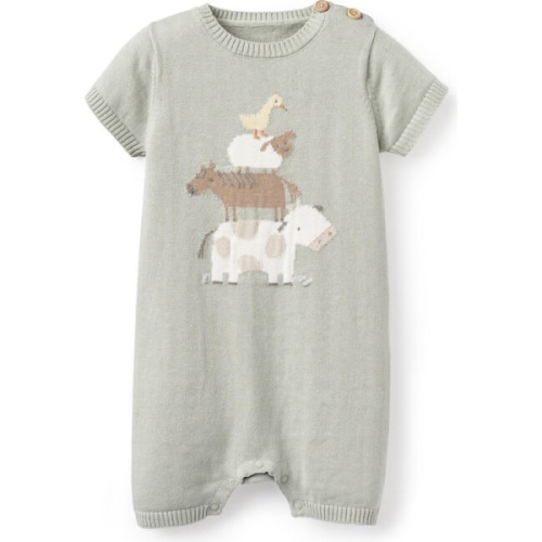 On the Farm Knit Shortall Romper – Elegant Baby
