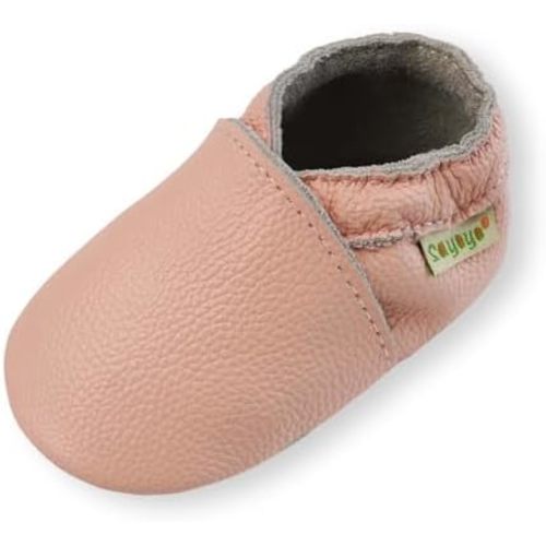 SAYOYO Baby Soft Sole Prewalkers Baby Toddler Shoes Leather Infant Shoes Dark Grey