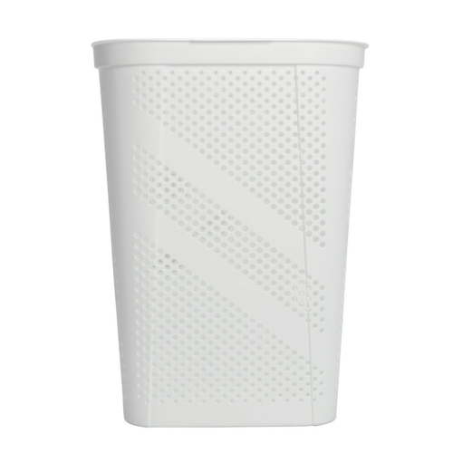 Mainstays 24" Plastic Hinged-Lid Rectangle Laundry Hamper, All Ages, White