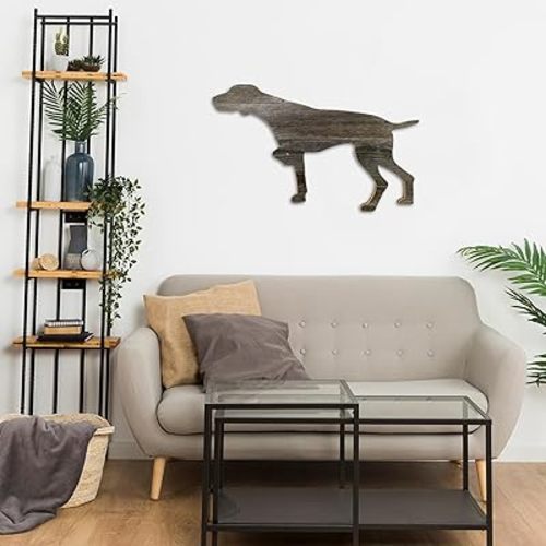 BarnwoodUSA German Shorthaired Pointer Dog Silhouette, Reclaimed Wood Cutout, Pet Wall Art or Leaner, Large 18 in, Ready to Display, Weathered Gray
