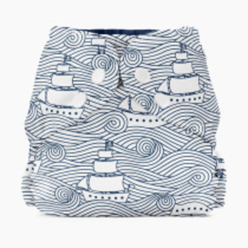 Esembly Recycled Diaper Cover (Outer) + Swim Diaper - High Seas, Size 1 (7-17 Lbs)