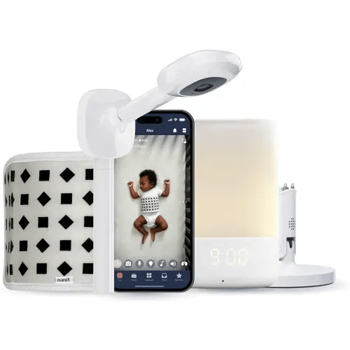 Nanit Superior Sleep Set - Includes Newborn Baby Essentials: Nanit Pro Camera with Wall Mount, Nanit Travel Stand, and The Sound + Light Audio Monitoring Machine & Baby Night Light