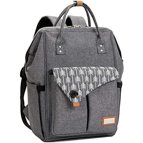 Lekebaby Diaper Bag Backpack Multi-functional Waterproof Travel Backpack Baby Nappy Bag with Changing Pad & Stroller Straps