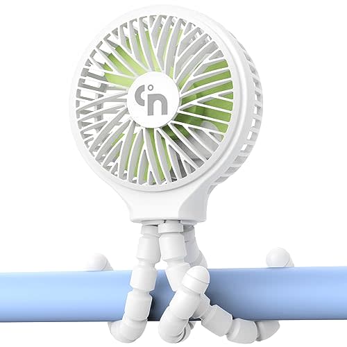 WiHoo Stroller Fan Clip On for Baby Battery Operated Fan Portable Fan Rechargeable Mini Handheld Car Seat Fan Small USB Desk Personal Fan for Stroller Accessories/Crib/Camping/Traveling