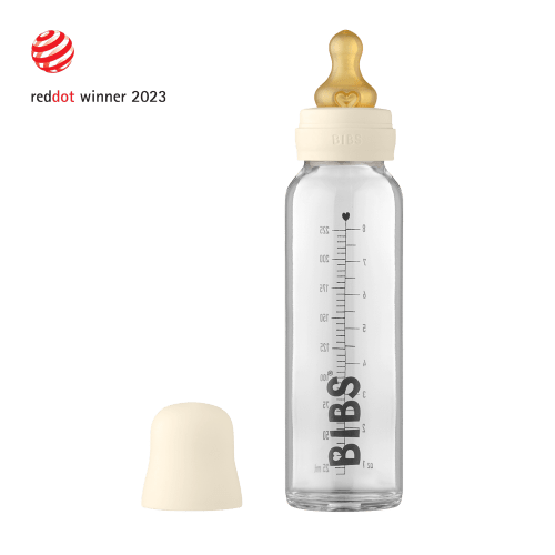Baby Glass Bottle Complete Set 225ml - Ivory
