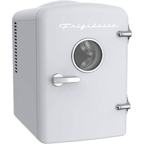 Frigidaire EFMIS129-WHITE, Mini Portable Fridge, 4 Litres Capacity, Chills Six 12oz Cans, 100% Freon-Free & Eco Friendly, Beverage Cooler- White