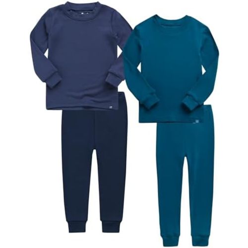 VAENAIT 6M-12Y Toddler Kids Girls Boys Soft Comfy Modal Tencel Solid Raglan Sleepwear Pajamas Pjs 2pcs/4pcs Set