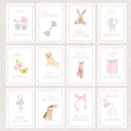 Baby Girl Monthly Cards, Baby Girl Milestone Cards, Monthly Cards, Milestone Cards