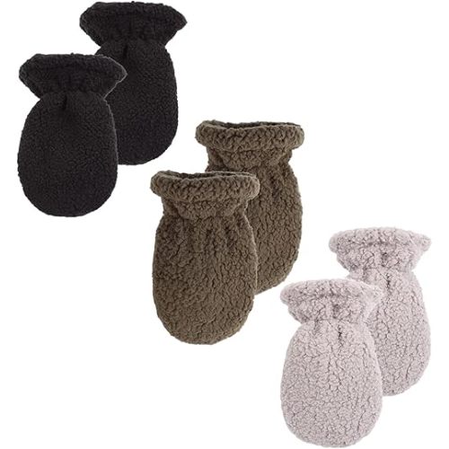 Peecabe Winter Warm Baby Mittens Infant Toddler Fleece Gloves for Boys and Girls Cozy Mittens Set 0-24 Months