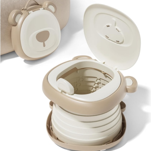 Travel Potty Seat for Toddler,Foldable Car Potty for Toddler, Portable Toilet Seat for Kids with Potty Liners, Absorbent Pads, Portable Potty Seat for Toddler Travel, Camping and Outdoor Use