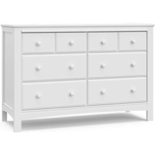Graco Benton 6 Drawer Double Dresser (White) – Easy New Assembly Process, Universal Design, Durable Steel Hardware and Euro-Glide Drawers with Safety Stops, Coordinates with Any Nursery