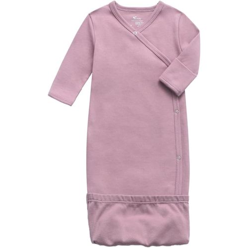 O2 BABY 100% Organic Cotton Kimono Gown with Mittens & Fold-Over Pouch