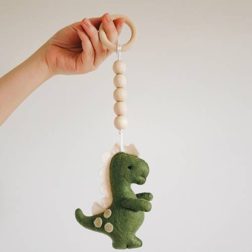 Hanging toy for baby gym- T Rex with bell inside