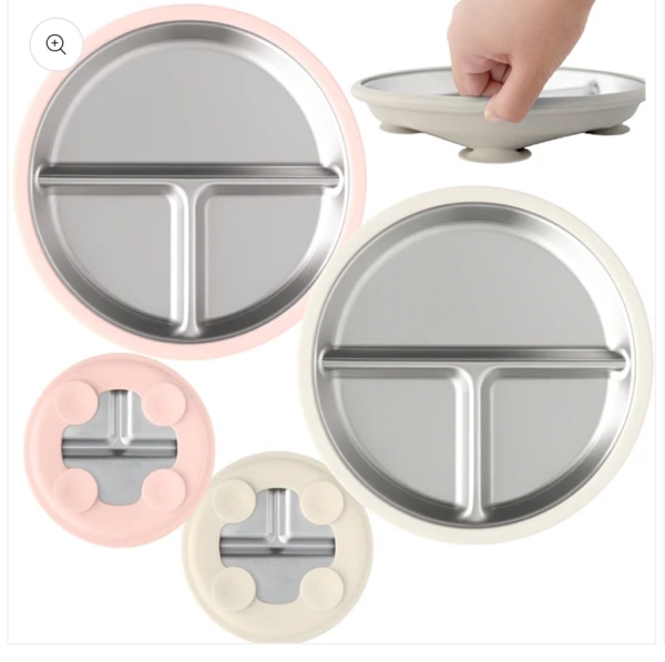 Stainless Steel Plate Set of 2 (Tofu & Pearl Blush)