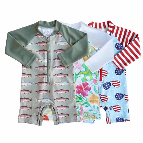 Long Sleeve Rash Guard Swim Romper Shortie | All Prints